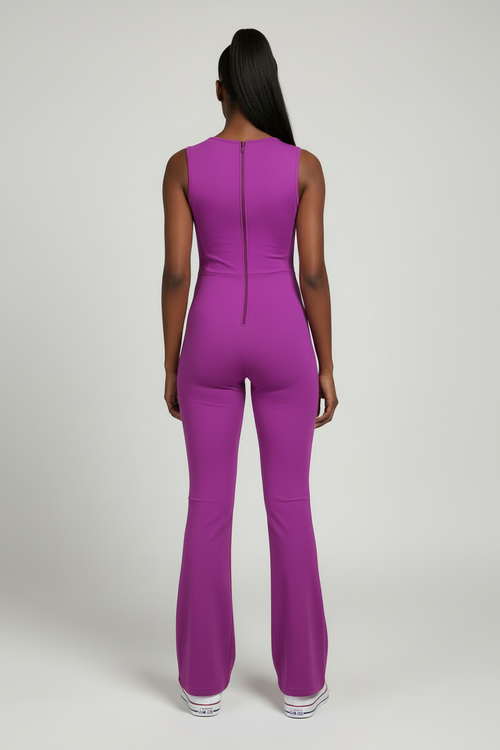 Sleeveless Flare Jumpsuit