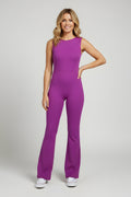 Sleeveless Flare Jumpsuit for Tall Women - Purple