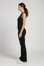 Sleeveless Flare Jumpsuit for Tall Women - Black